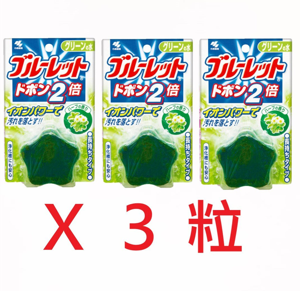 Kobayashi - 小林製藥 馬桶水箱清潔除菌芳香劑(綠-洋甘菊型)120g 【4987072071137】綠X3
