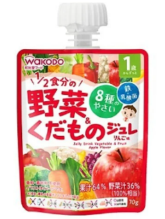 Wakodo - 和光堂 - 蔬菜水果啫喱飲品70gX2【蘋果味】(4987244195401)紅色