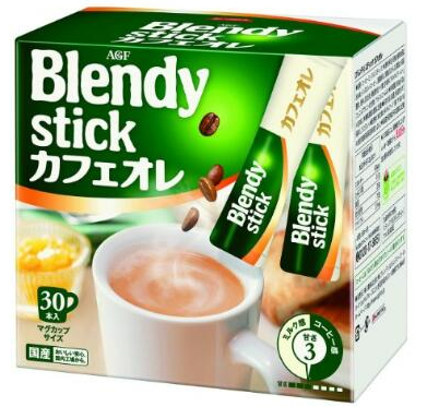AGF Blendy Coffee - Blendy深度烘焙牛奶咖啡 9g x30條裝【平行進口】(4901111054035)綠白