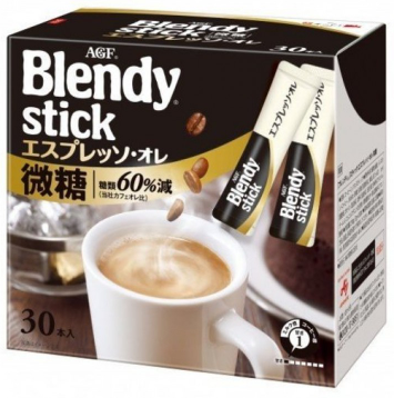 AGF Blendy Coffee - Blendy即溶意式濃縮咖啡沖劑 (微糖) 6.7g x 30條裝(4901111169791)深啡白