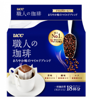 UCC - 日本職人咖啡滴濾式掛耳咖啡粉(柔和順滑)(藍)7gx18杯【平行進口】(4901201113345)