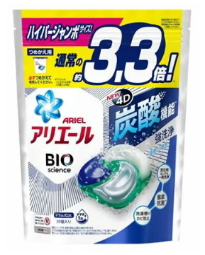 P&G Ariel Bio Science 新裝4D強效洗衣球袋裝39入(深藍色) 4987176062765